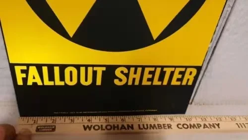Securun Government Issued Fallout Shelter Sign NOS Home Decoration Plate Aluminum Customized Painted Black Aluminum Cards 100pcs
