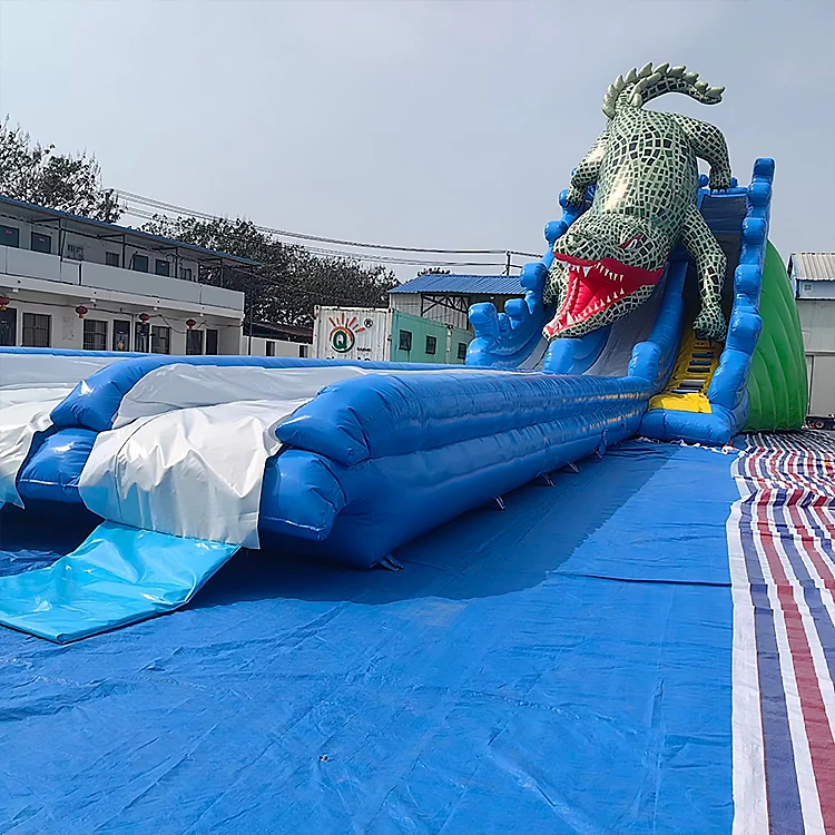 High Dual Water Slide Thrilling Commercial Inflatable Water Slide for Adults Outside Inflatable Games Swimming Pool Fun