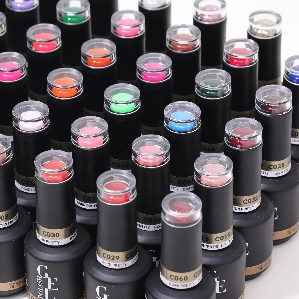 BORN PRETTY HEMA FREE Vegan Semi Permanent Gel Enamel Manufacturer Color Glitter Uv Nail Gel Polish 15ml for Professional Nails
