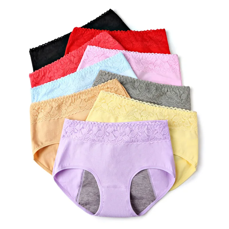 
Wholesale Leak Proof Menstrual Panties Female Breathable Underwear Women Cotton Briefs 