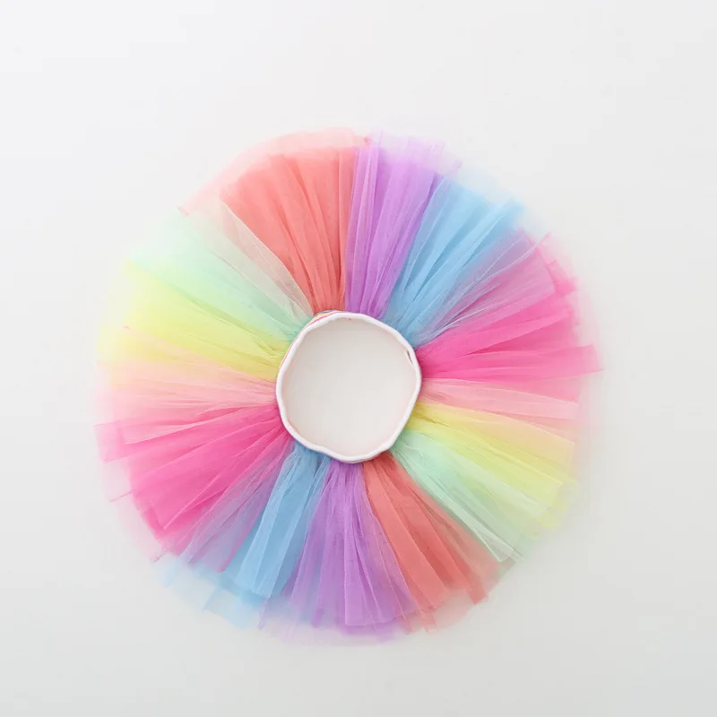 Girls rainbow tutu skirt designed tulle skirt for kids Birthday wedding party clothes costume Skirt