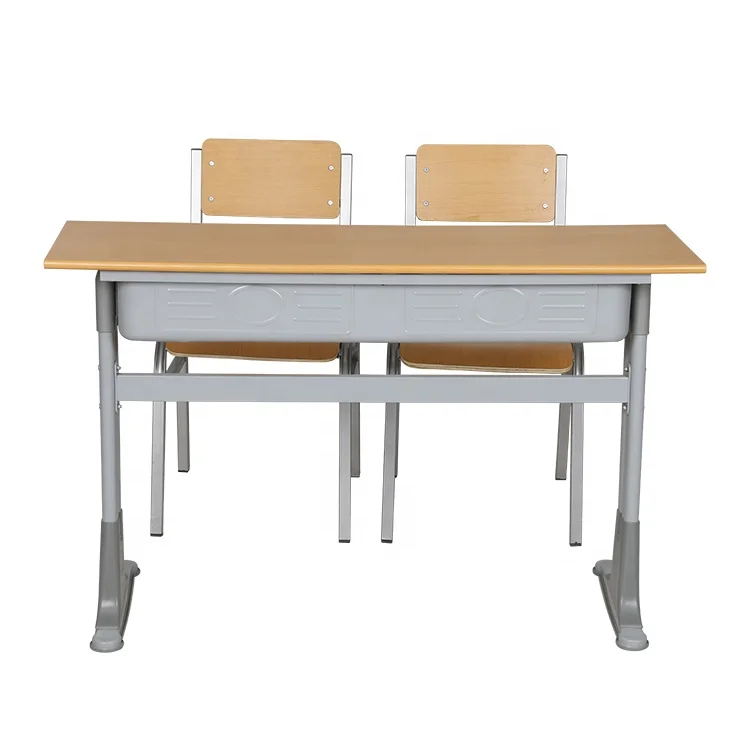 School Double Student Study Table Movable Desk Two Person Desks University Desks and Chairs Modern School Furniture School Sets