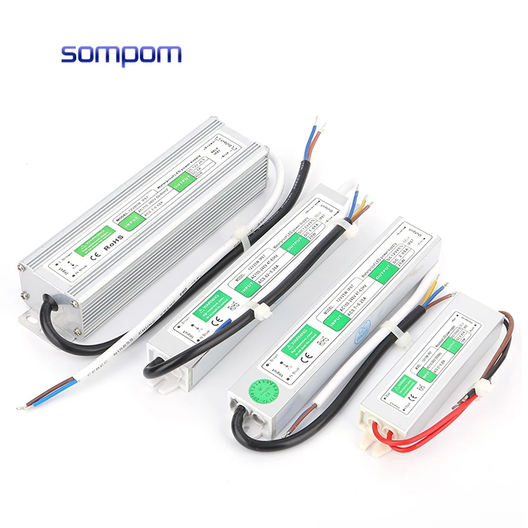 Sompom ip67 Водонепроницаемый Светодиодный драйвер с одним выходом 240 В ac dc 12 В 3a 36 Вт источник питания светодиодного драйвера
