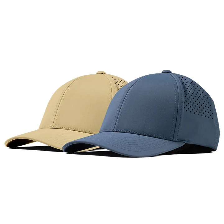 Custom Men 6 Panel Navy Blue hat with rubber patch Logo Perforated Laser Cutting Hole Drilled Baseball Hat,Waterproof Sport Cap