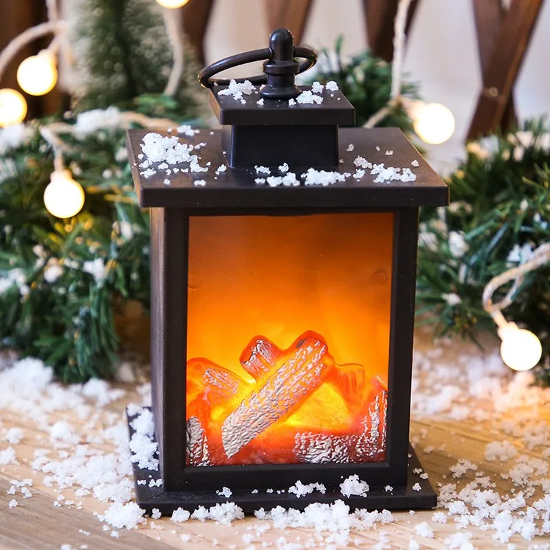 2021 New Arrival Led Flame Light Carbon Fire Home Lights Fireplace Christmas Decoration Portable Lantern Hanging Lamp