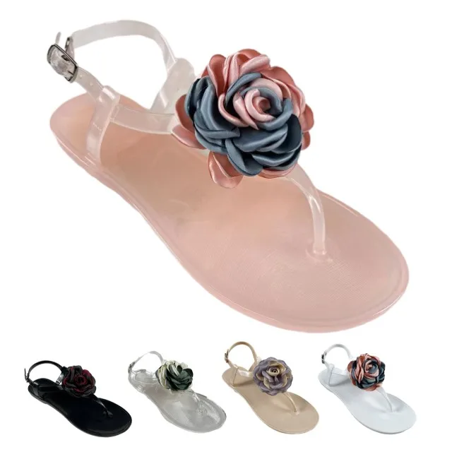 Sandalias Shoes Flat Pvc Fashion Fancy Summer Rhinestone Sandals For Women And Ladies Jelly boots