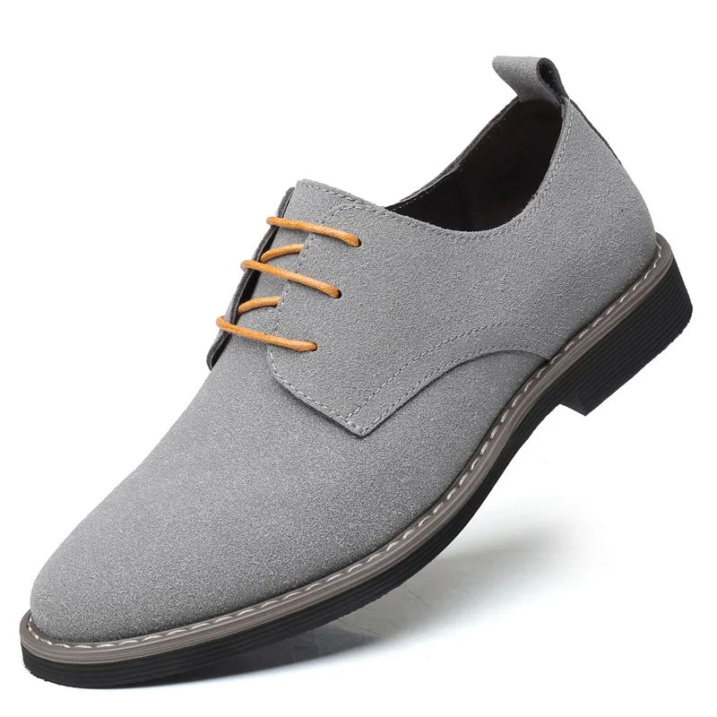 Fashion Sanded Leather Casual Shoes English Style Leather Shoes Men Plus-size Suede Shoes For Man
