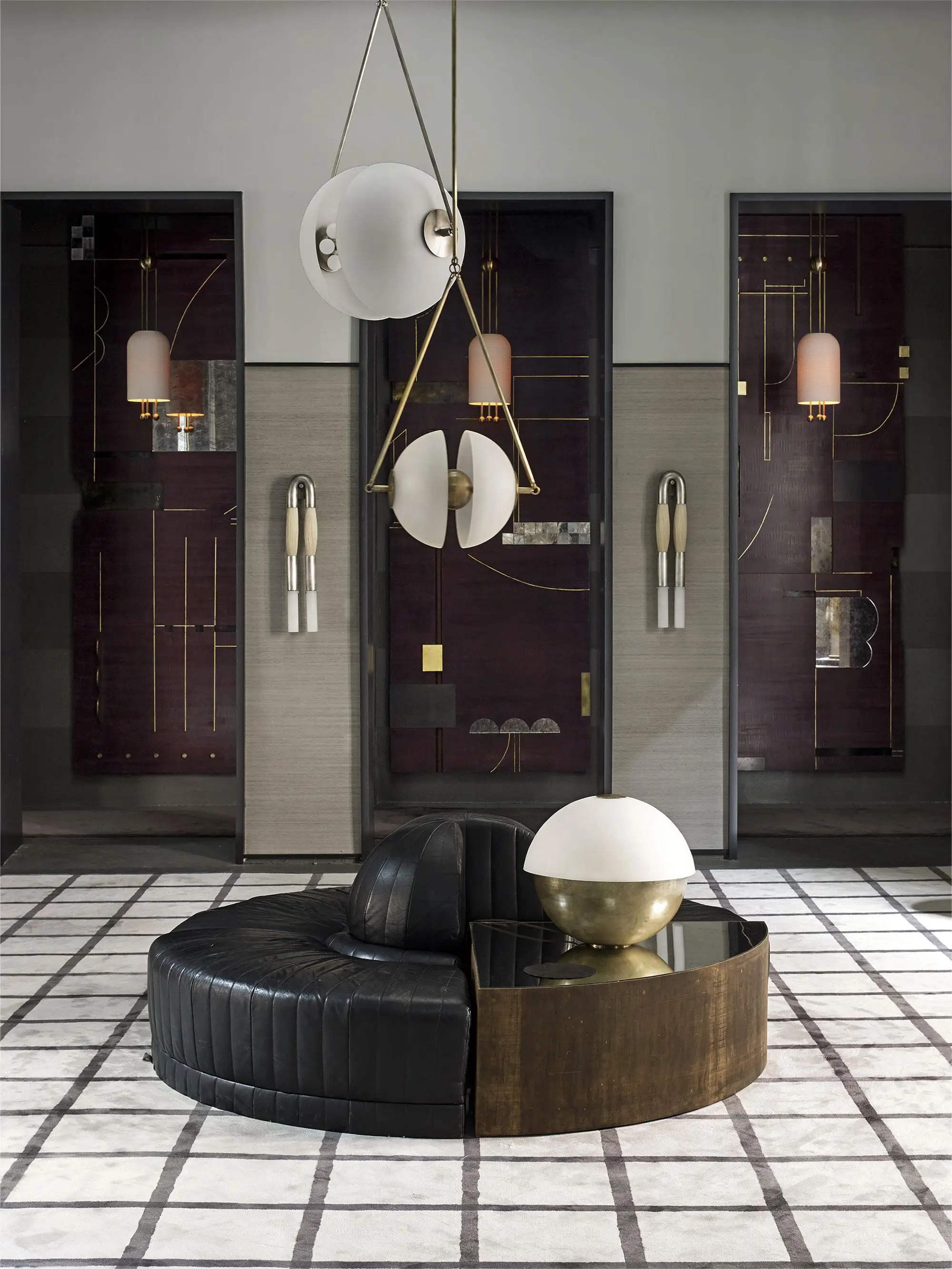APPARATUS Custom design modern natural real horsehair solid brass wall lamp hotel bedroom bed corridor background sconce
