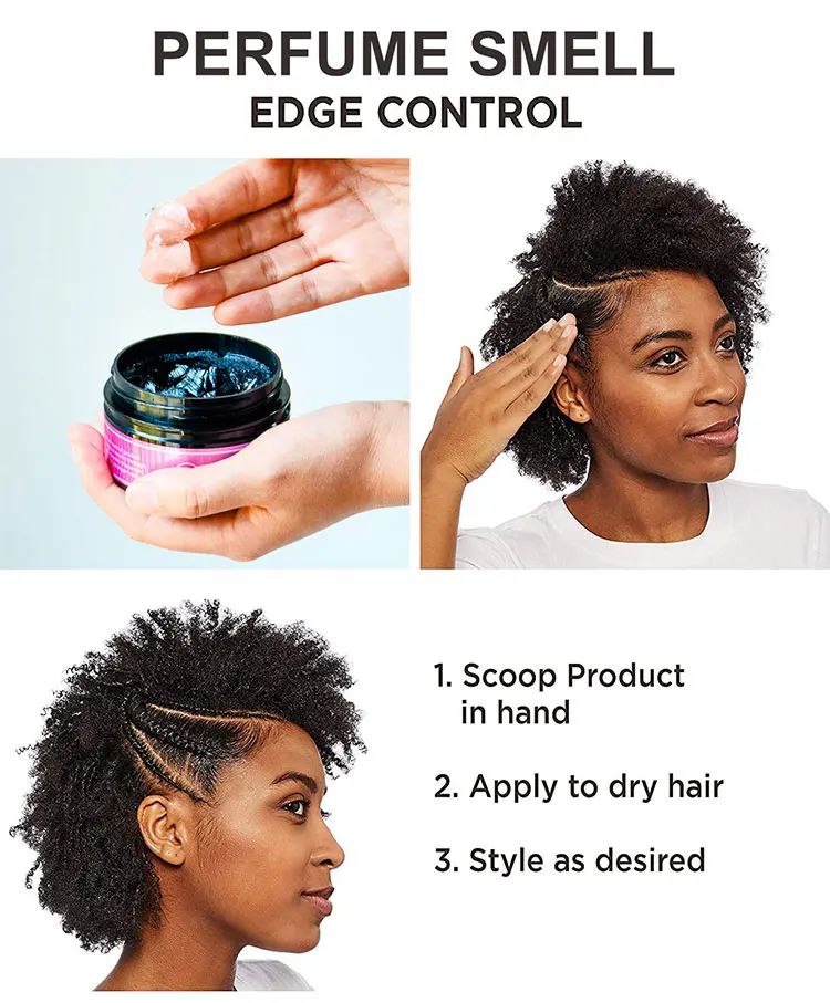 own brand hair edge control gel private label styling gel wholesale firm hold edge control pomade shine n jam
