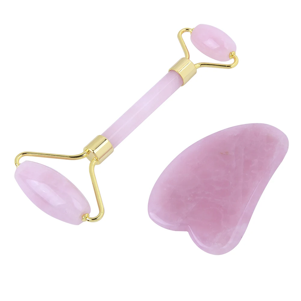 
Private Label Facial Anti Aging Pink Rose Quartz Jade Roller for face 