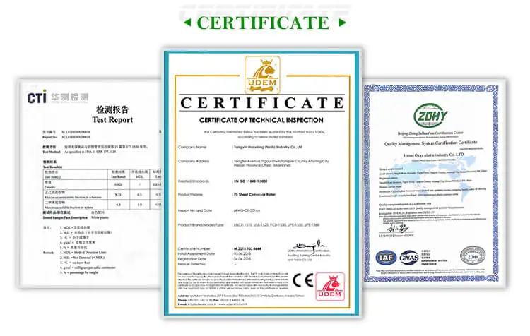 idler roller with uhmw-pe