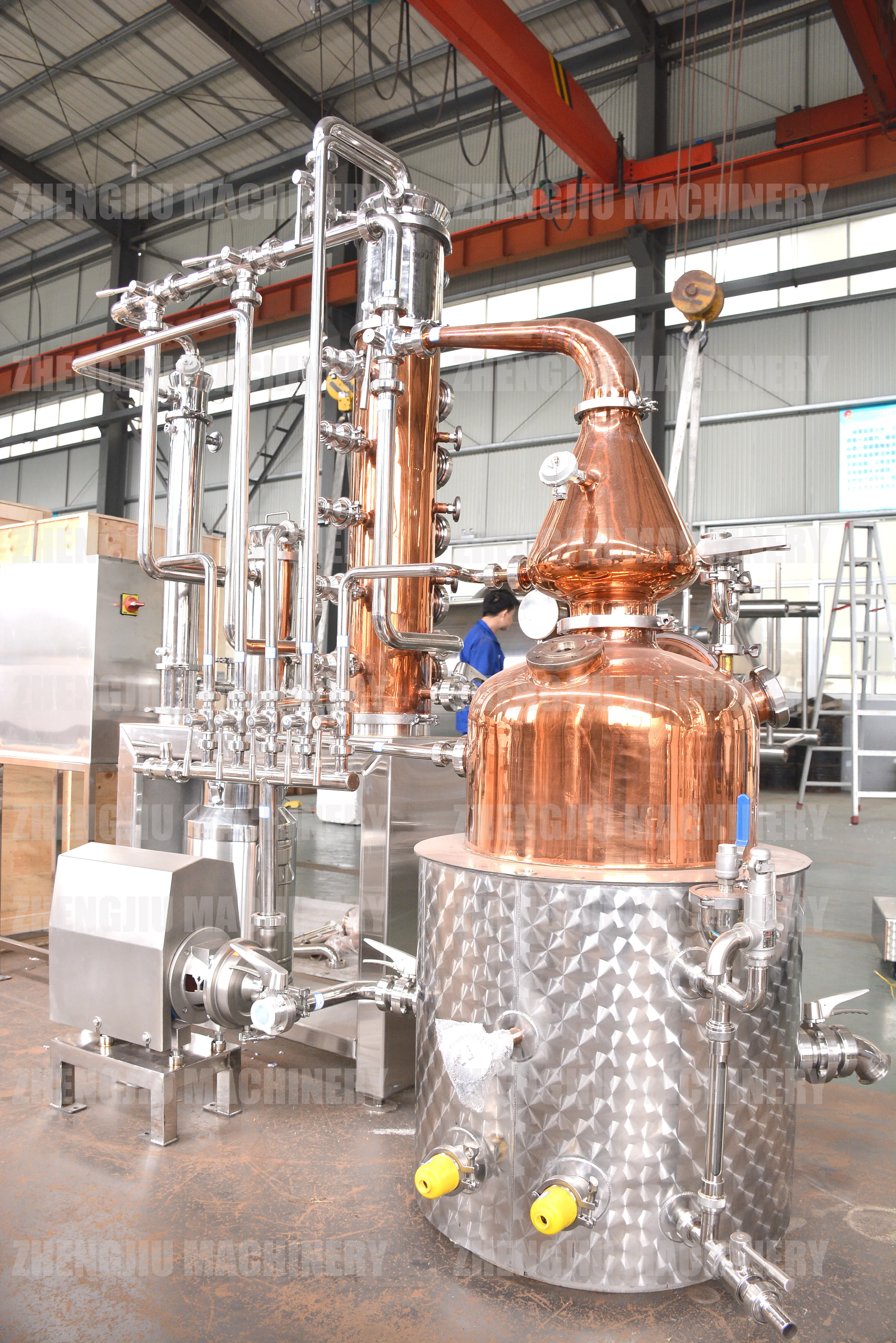 100 Liter Copper Distillation Equipment Moonshine Distiller Alcohol Still