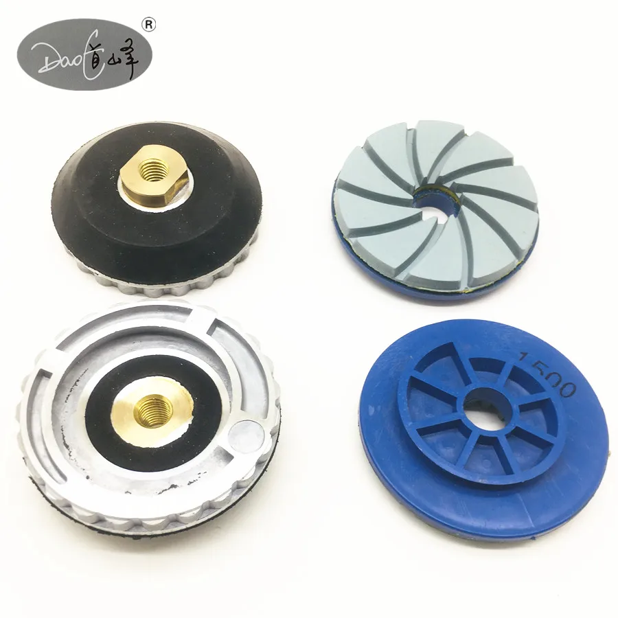 Daofeng Aluminum Snail Lock Back-Up Backer Pad Adapter with Swiveling Polishing Pad for Hand Polisher Grinder