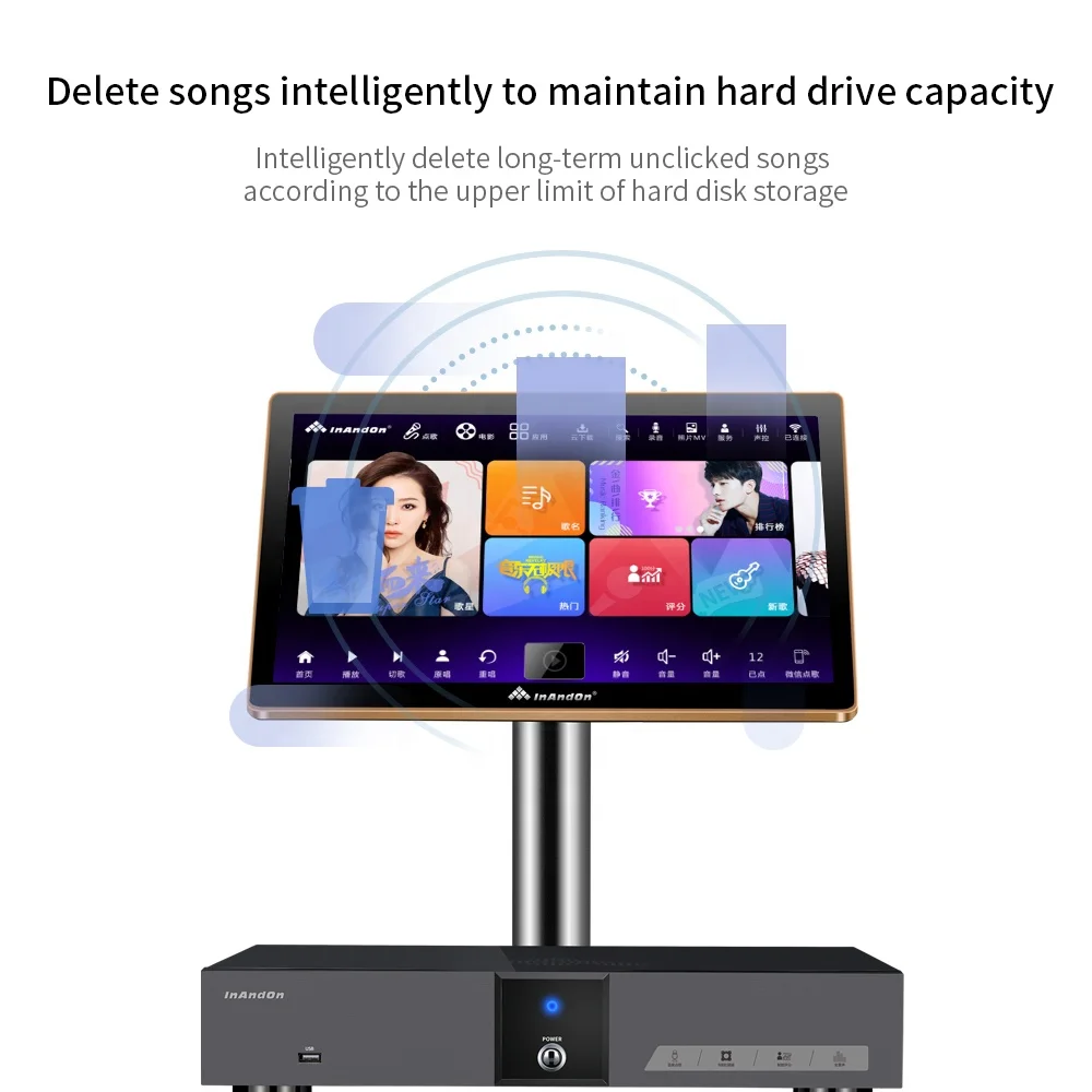 
InAndOn 4K Touch Screen HDD Home Karaoke System Online Movie Smart Song-Selection KTV Karaoke Player 