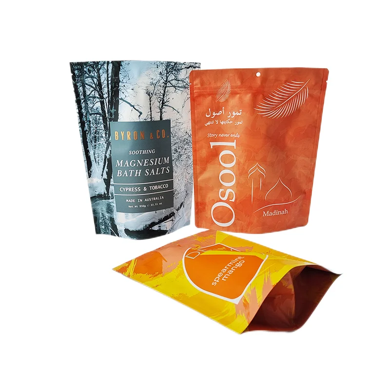 High quality Custom Print Gold Stamping Moisture Proof 150g Doypack For Dry Food Frozen Foods Stand Up Bags