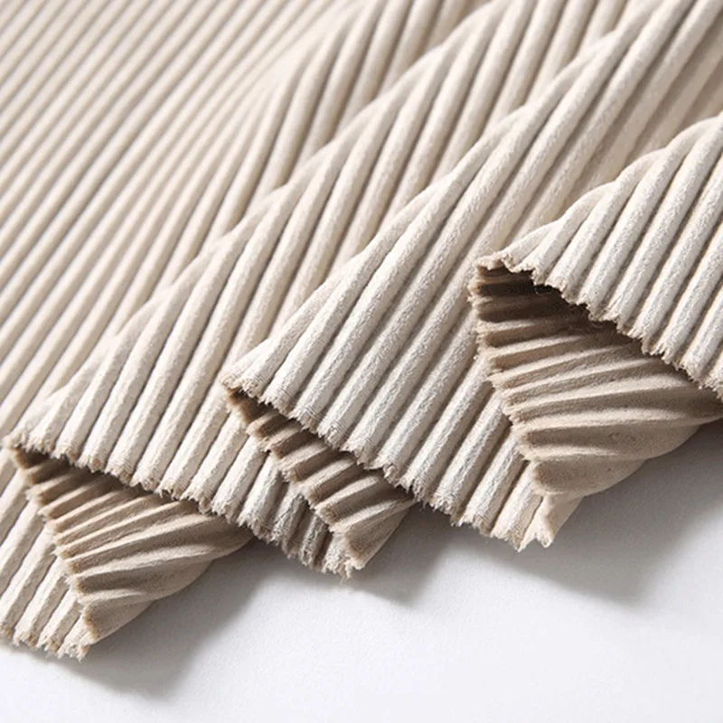 100% Polyester Microfiber Striped Drape Thickened Trouser Faux Suede Fabric For Sofa