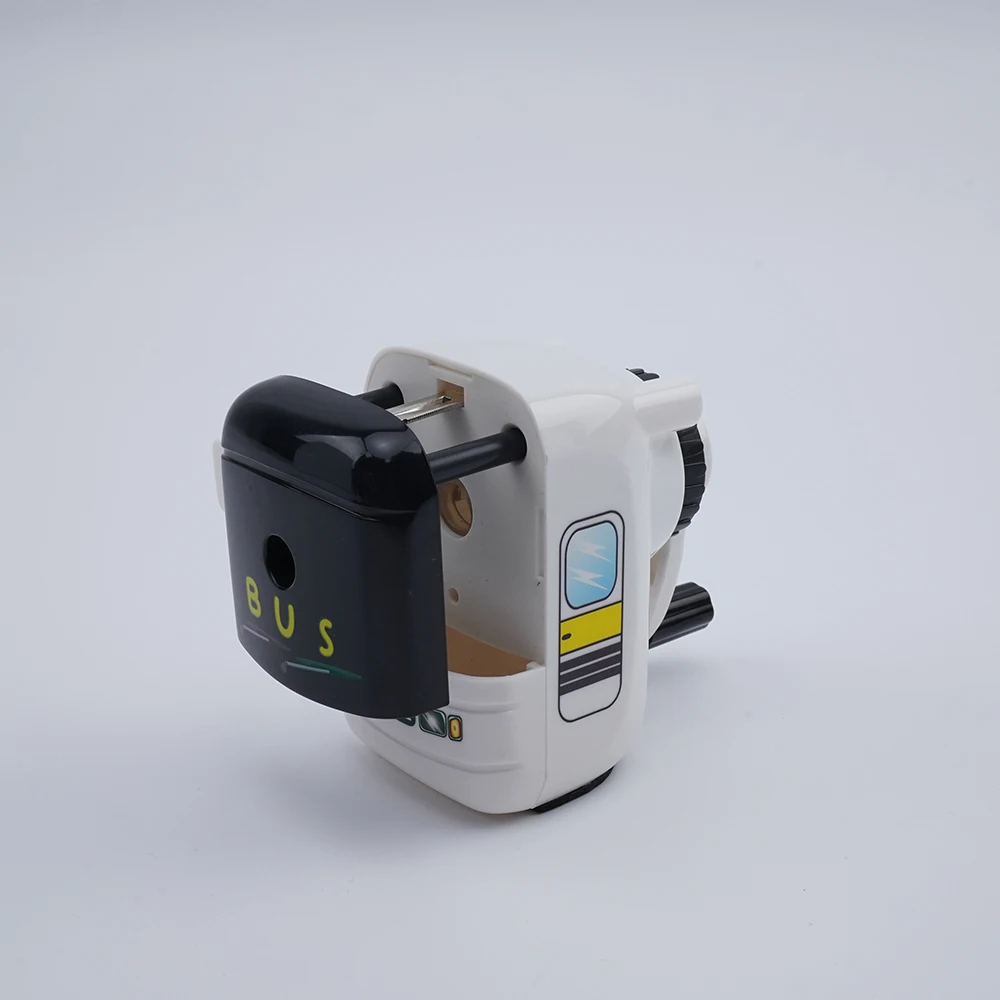 Office School Supplies Cute bus shaped plastic Pencils Sharpener Manual Pencil Sharpener for Kids
