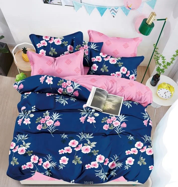Polyester printed custom bedsheet drap de lit en coton quilt cover Bedding Sets Collections comforter cover set