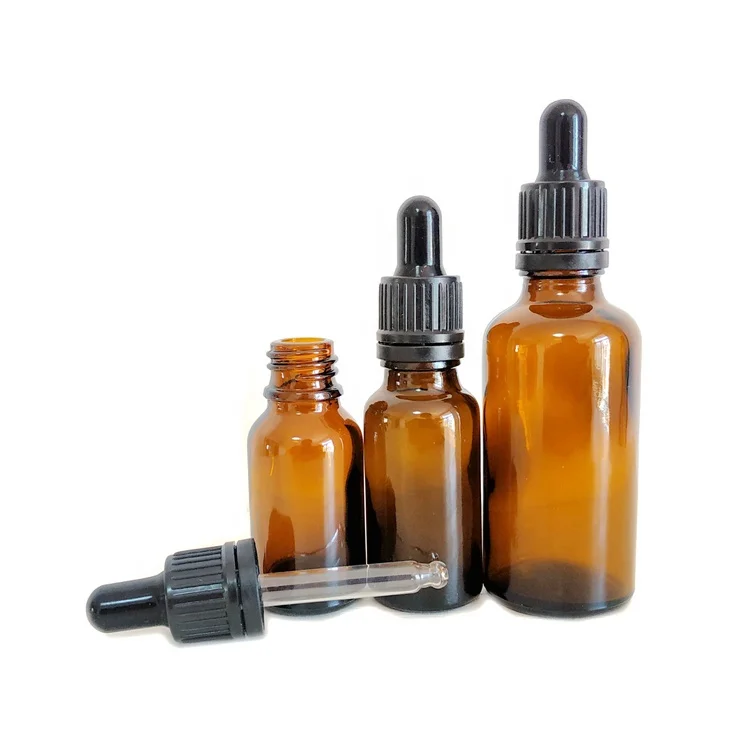 
5ml 15ml 30ml 50ml 100ml CRC Amber Clear Frosted Essential Oil glass Dropper Bottles For Liquid Serum With Pipette CBD Oil 