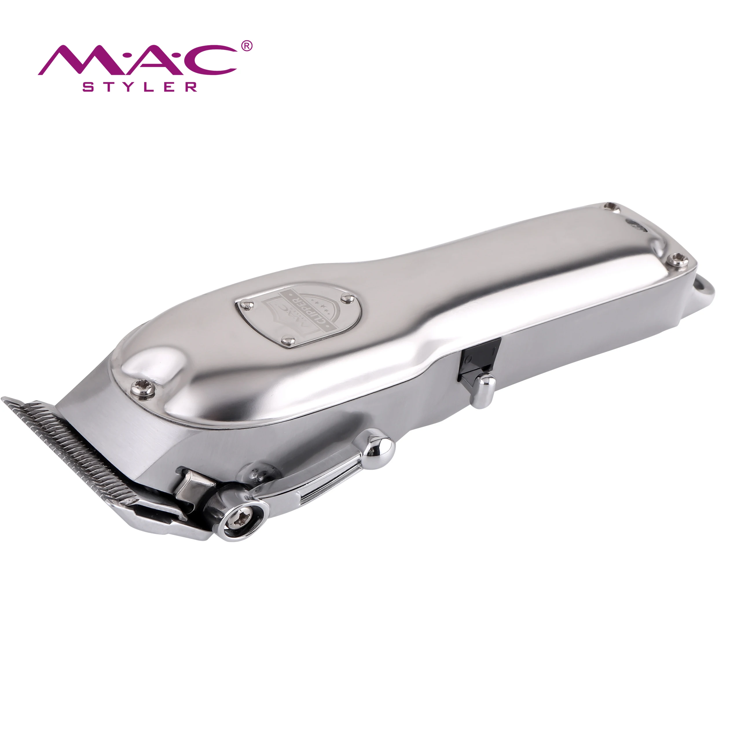 High Power Rechargeable Silver Cordless Hair Trimmer Magnetic Motor Hair Clippers All Metal Body Hair Clipper