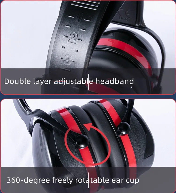 SNR 33dB Earmuffs Industrial Noise Cancelling Safety Ear Muffs Range Hearing Ear Muffs
