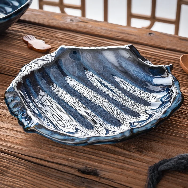 
Good Prices Blue Ceramic Dinner Plate Manufacturer Restaurant Serving Soup plate Irregular wholesale ceramic plates 