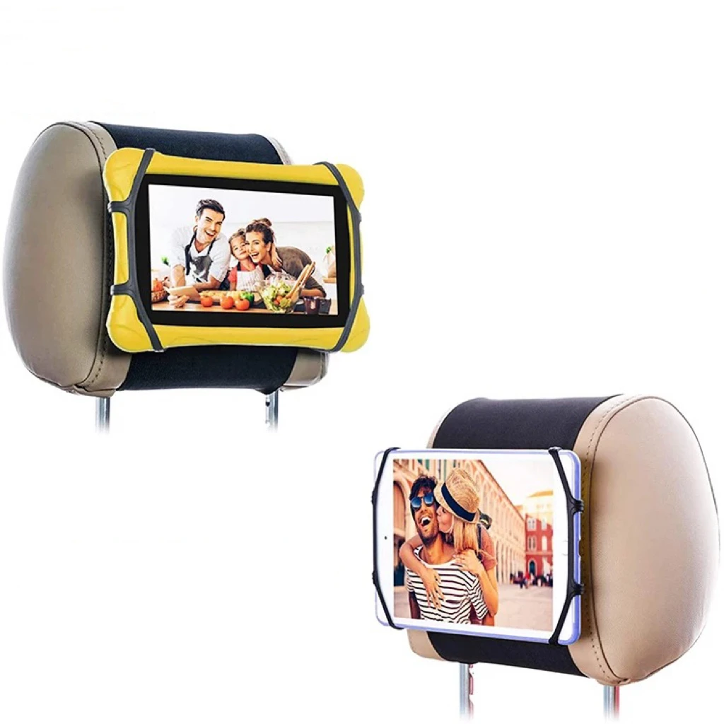 New Arrivals Silicone Back Seat Tablet Holder Mount Adjustable Car Adjustable Tablet Stand for Headrest