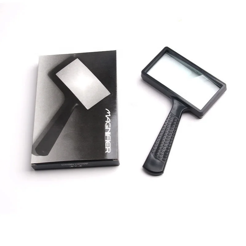 50*100mm 3XHandheld rectangular glass lens high-definition magnifying glass for the elderly to read newspapers and books