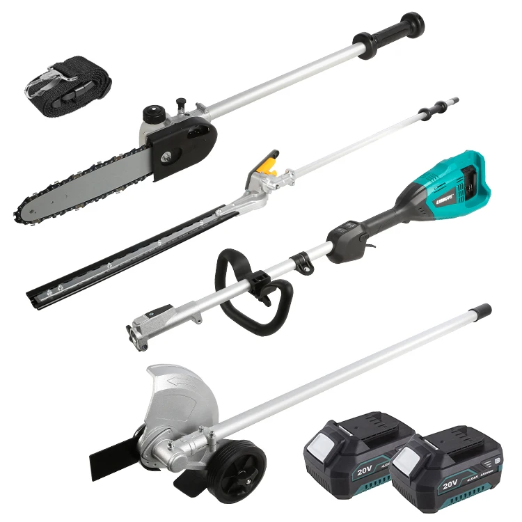 0cc eco friendly Multi Function portable Garden Tools sets kit 40V 4 in 1 cordless cutter with string hedge Trimmer pole Saw