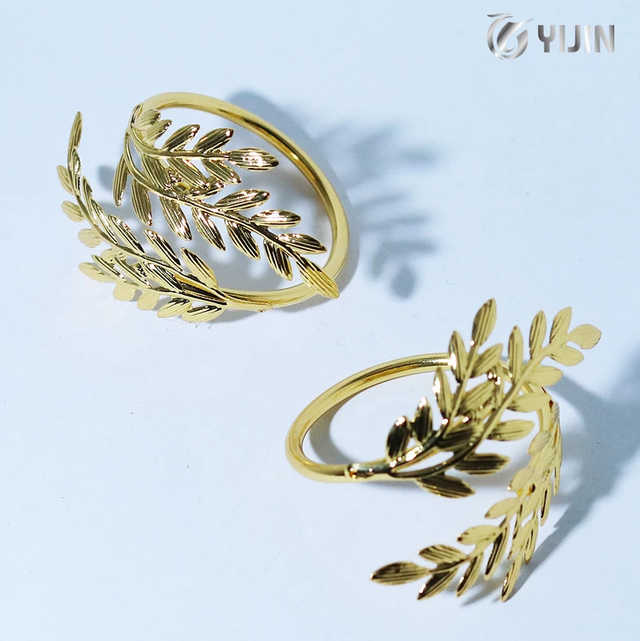 Hotel restaurant table decoration napkin buckle paddy gold wheat napkin ring for party wedding thanksgiving