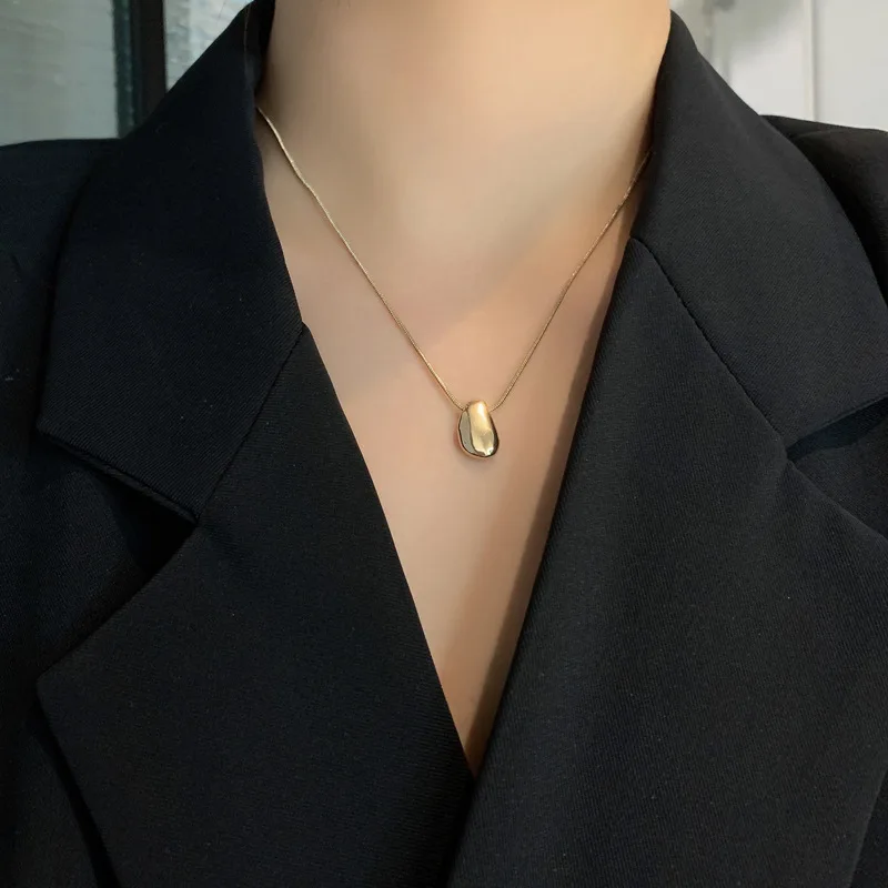 Newest Personality Trendy Retro Design Simple Temperament Geometric Pendant Neck Chain Niche Hip-hop Clavicle Necklace