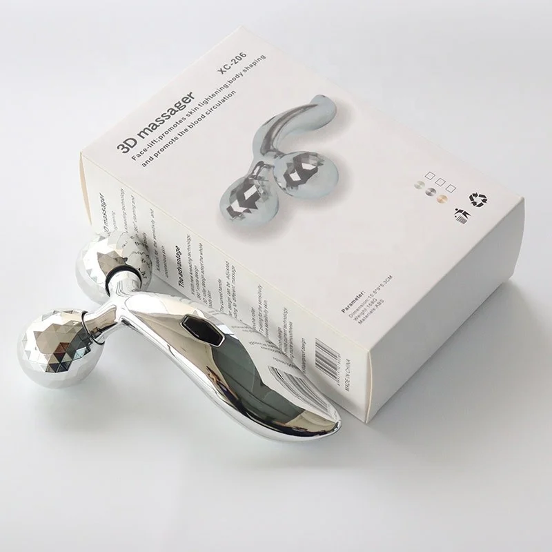 22 Portable Mini Handheld Silver Gold Face Lift Tool Anti Aging 3D Face Lift Roller Face Massager