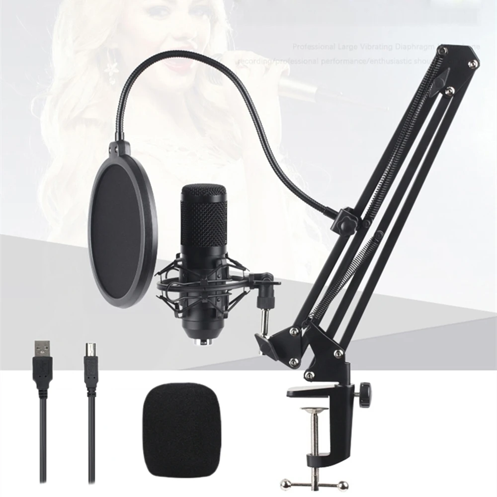 Профессиональный конденсаторный Usb-микрофон ACEMIC USB700 для прямой трансляции, мононаправленный конденсаторный микрофон в комплекте для студийной съемки