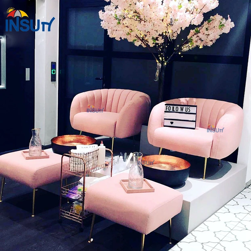 Nail salon foot spa massage chair pink pedicure manicure chairs luxury spa pedicure chairs