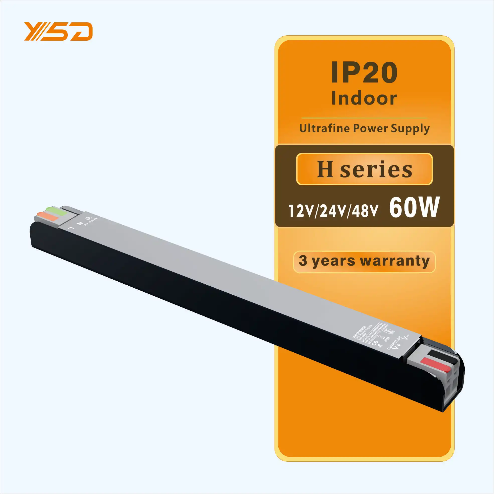 Ультратонкий Светодиодный источник питания ysd DC 12v 24v 36v 48v светодиодный драйвер 100w 150w 200w 250w IP20 импульсный