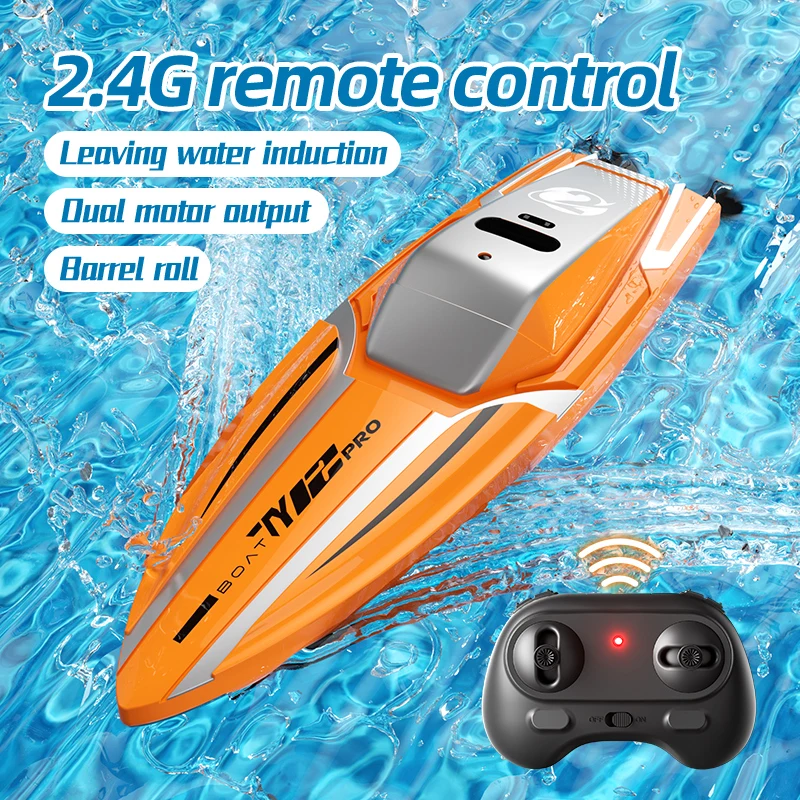 High Speed 2.4 Ghz Radio RC Boat Ship 4 Channel Remote Control Racing Boat Waterproof Toy With Lights