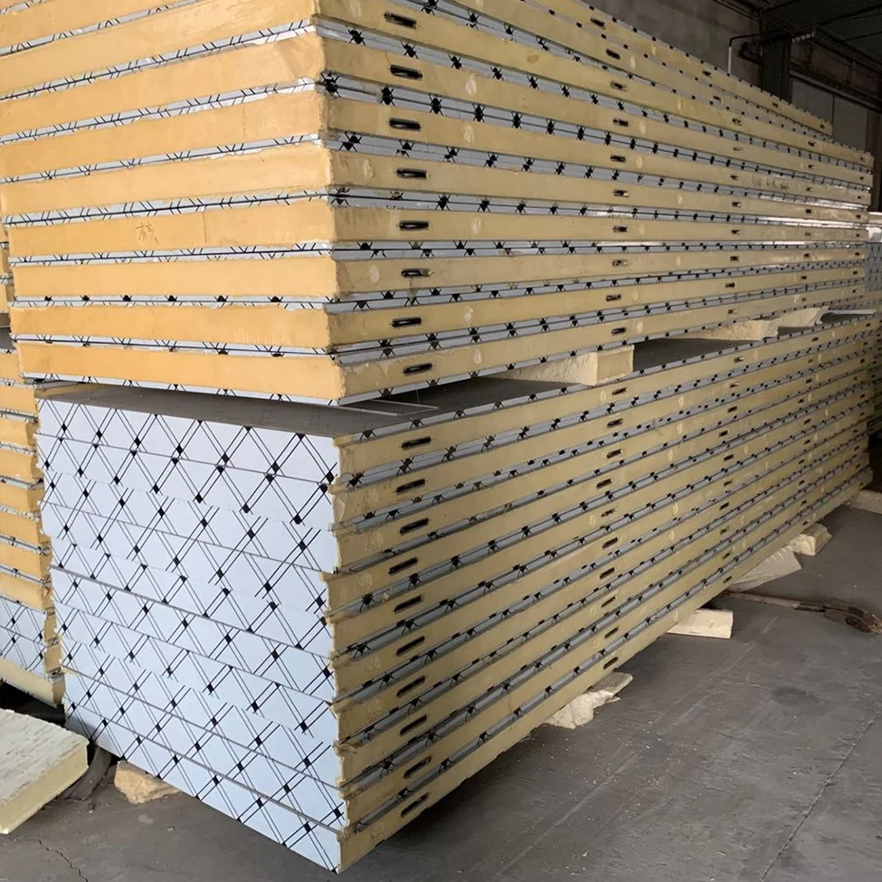 China Insulation Foam Board Clean Room Pu Polyurethane 100mm Sandwich Panel With Film-coated Packaging And Shipping