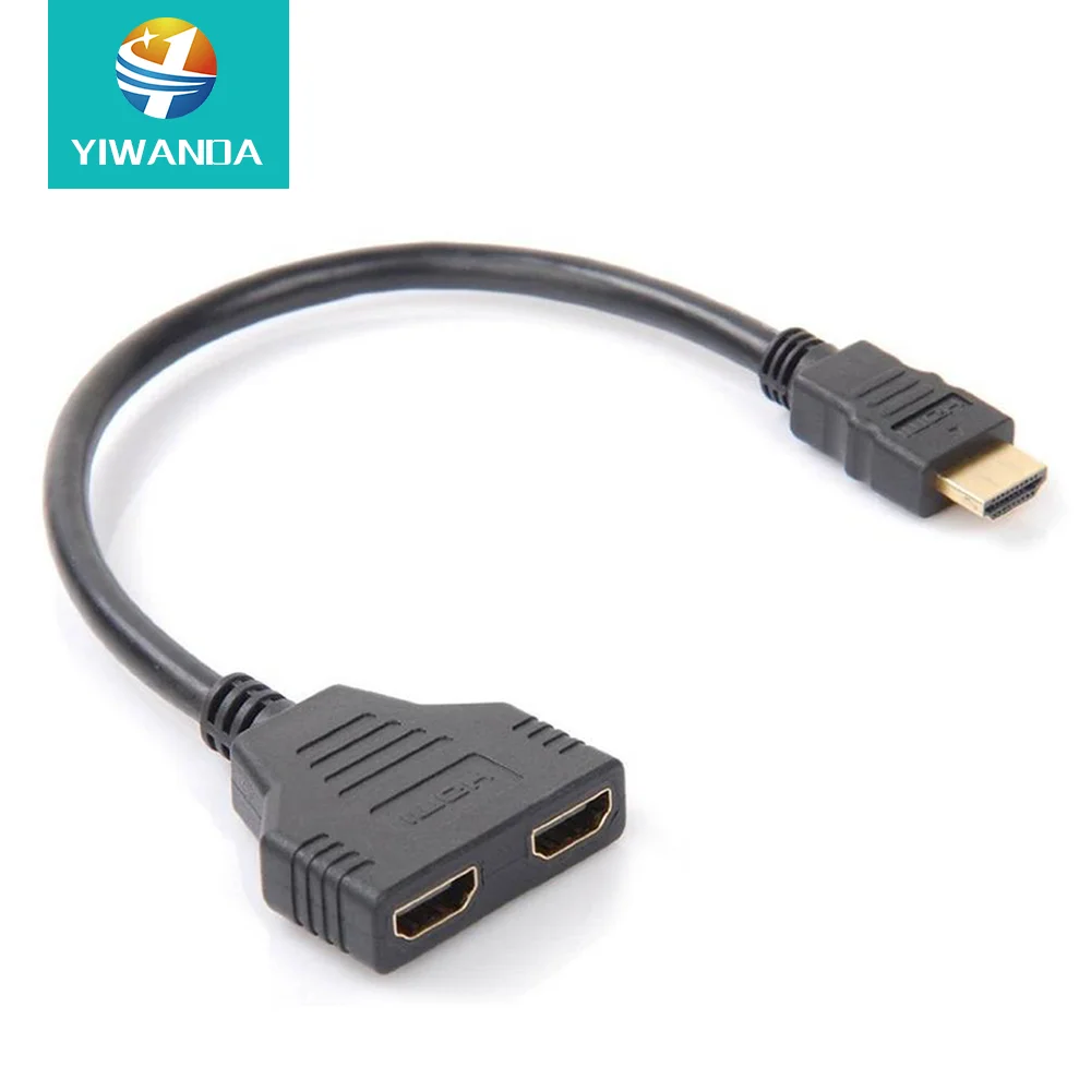 Hot Selling 1080P HDMI Male to Dual HDMI Female 1 in 2 out Splitter Cable Adapter Converter for LCD Projectors