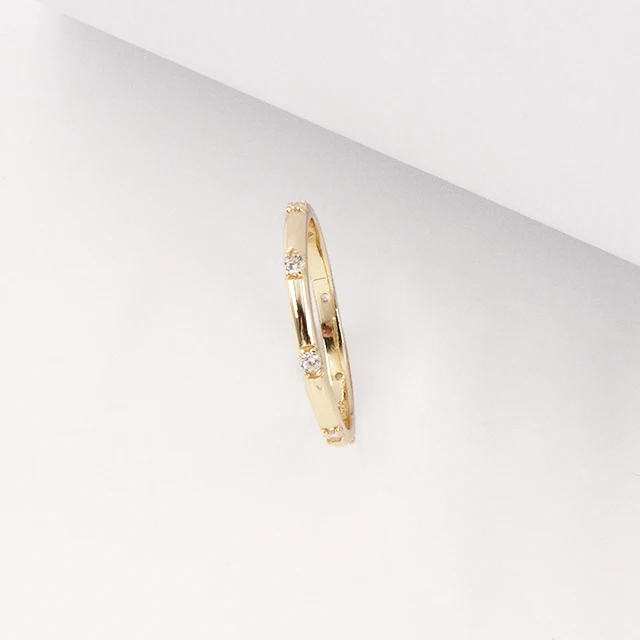 S925 Pure Silver Fine Ring Zircon Diamond Inlaid Fashionable Simple European American INS Style Temperament Bracelet Accessory