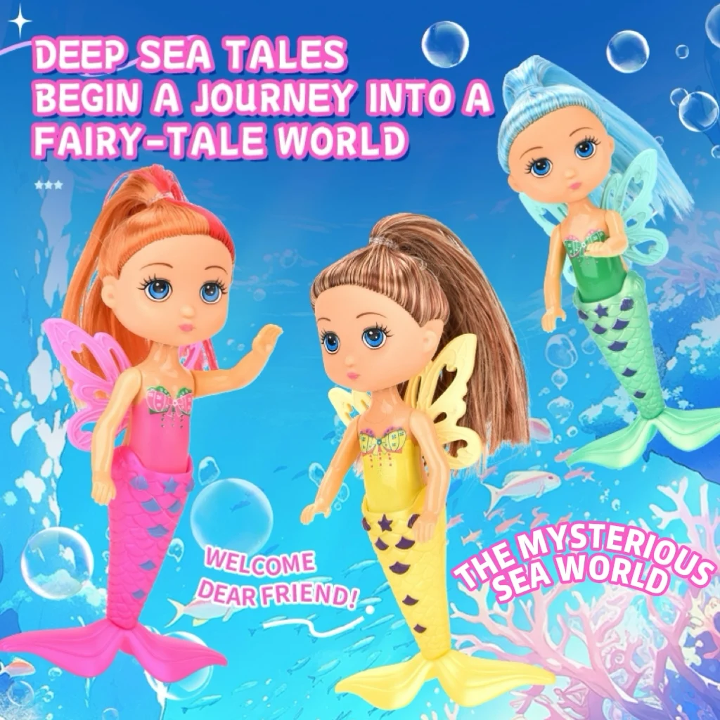 Hot Selling Mermaid With Wings Fun Dress-Up Various Shapes Joints Doll Four Colors Lifelike Adorable Toy For Kids