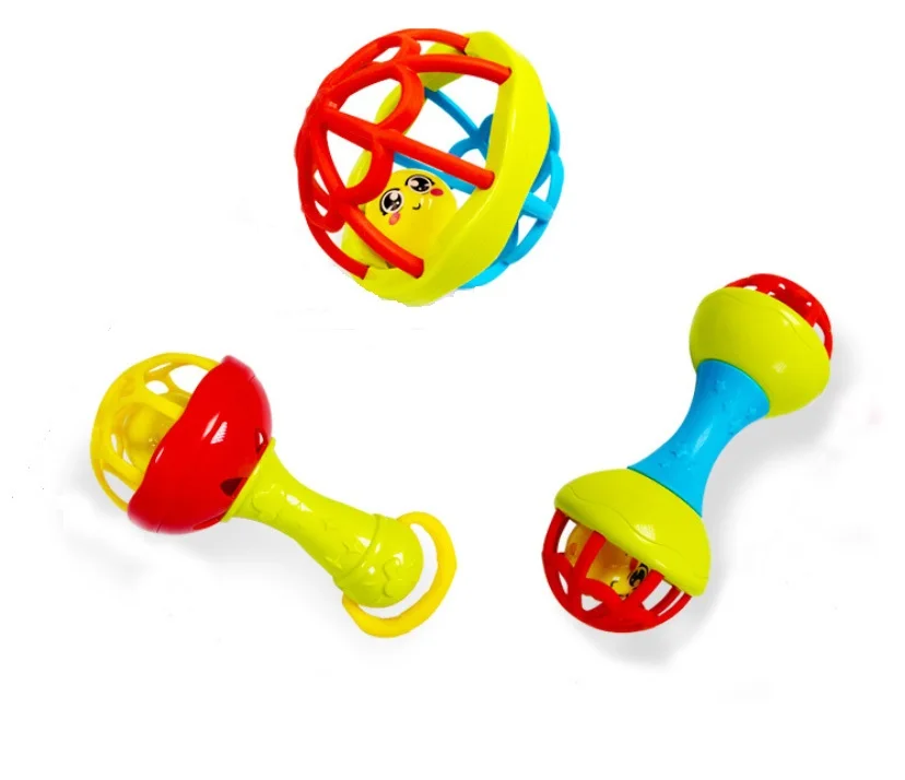
Whosale baby kids color educational hand fitness ball rattle set toys 