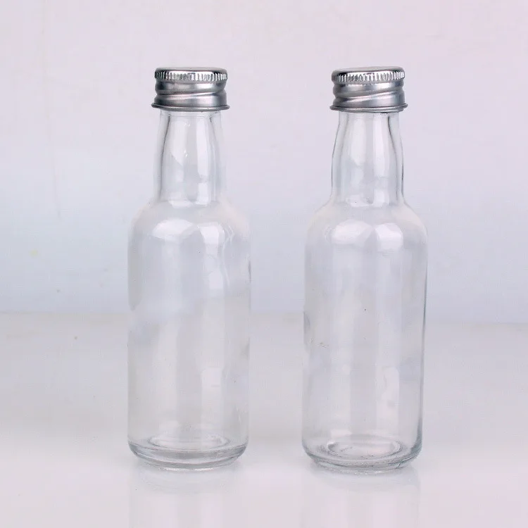 Wholesale 50ml Small Mini Glass Wine Bottle for Liquor Alcohol Juice Drinks  With Screw Cap