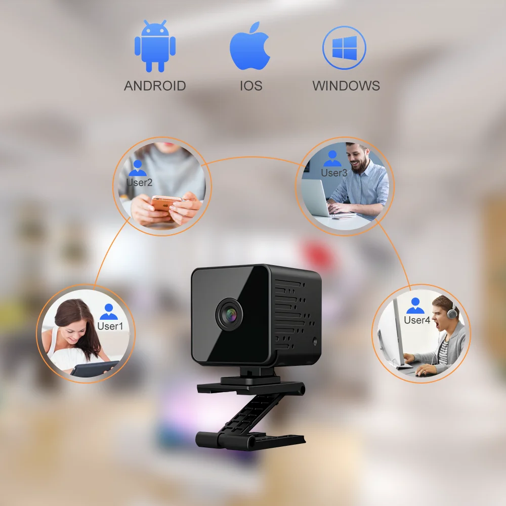 WIFI Smart Home Camera Indoor Security V380 HD Battery Power IP Camera  With AP hotspot and Sound Recording