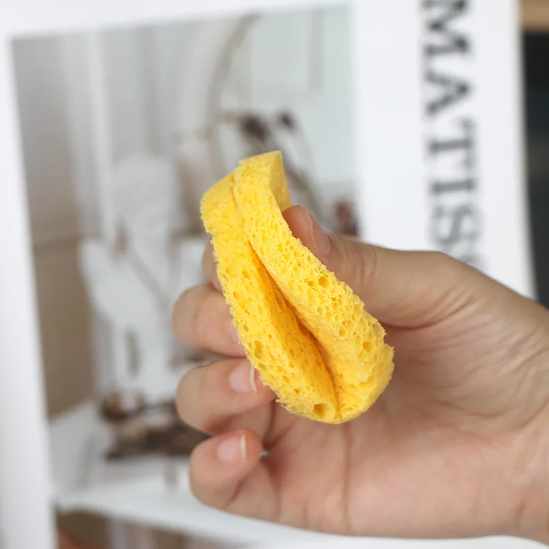 HMU Natural Exfoliation Wood Pulp Cotton Facial Compression Cleansing Sponge Wholesale Eco Friendly Compressed Facial Sponge