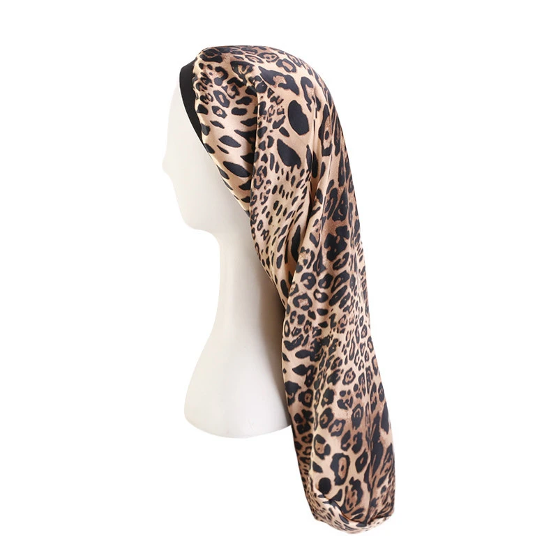 
custom logo wholesale female headbands nightcaps long hair satin silk women bonnets 