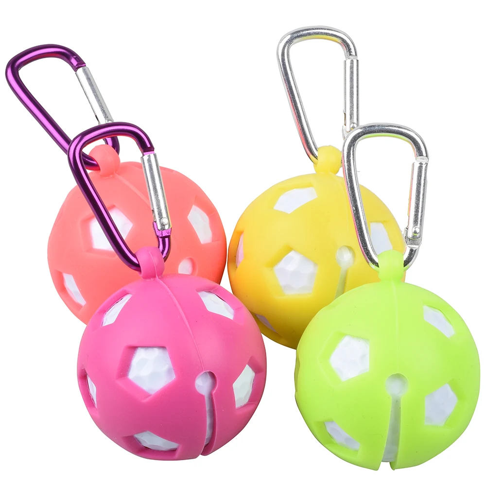 New Arrival Custom Logo Portable Soft Silicone Golf Ball Holder with Hook for 1 Ball Rubber Golf Ball Carry Bag Golf Accessories