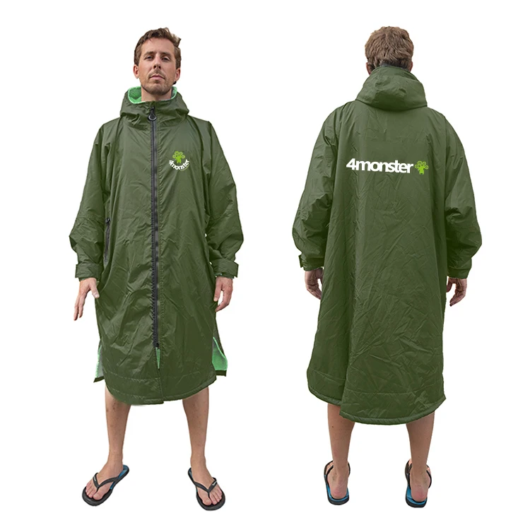 Unisex Swim Parka with Hood,Quick-Dry Wetsuit Changing Robe Waterproof, Warm Coat Surf Poncho for Water Sport, Beach & Pool