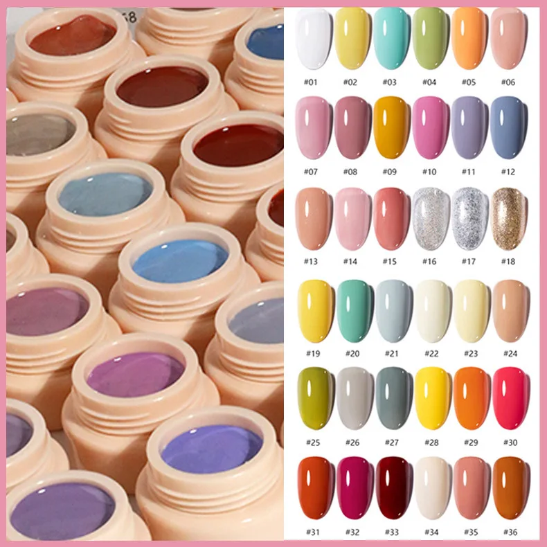 Professional UV Gel OEM Painting Gel Polish in Jar Custom Logo 5ml Soak Off UV LED Drawing Gel For Nail Art Manicure