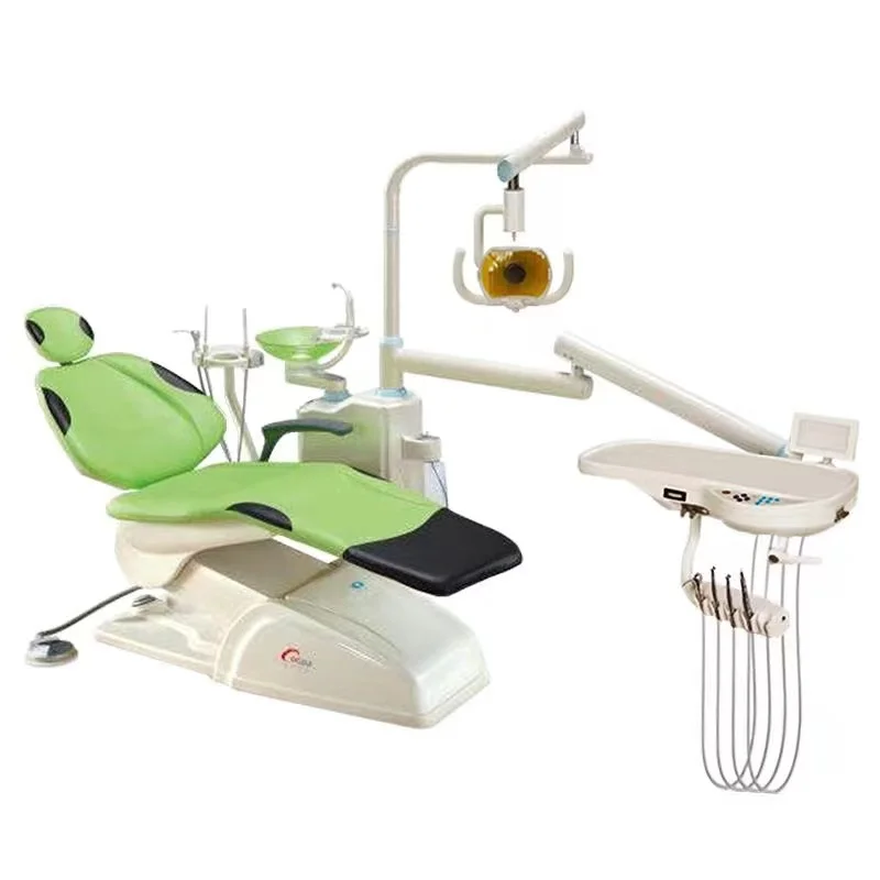 Economic C32 dental chair unit price with LED light sensor light manufacturer dental unit chair