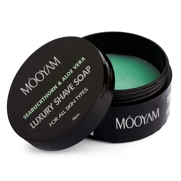 Organic Seabuckthorn & Aloe Vera Luxury Shaving Soap Foam Cream Moisturizing Smooth Skin Men Shaving Soap